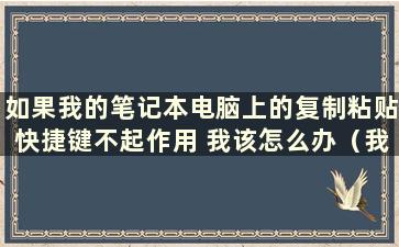 如果我的笔记本电脑上的复制粘贴快捷键不起作用 我该怎么办（我的笔记本电脑上的复制粘贴快捷键不起作用）